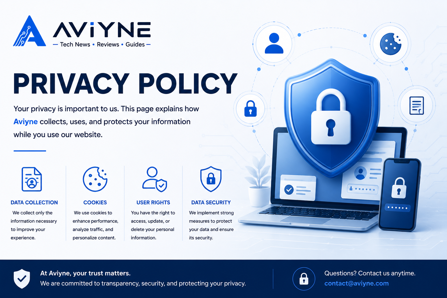 Privacy Policy page for Aviyne technology website
